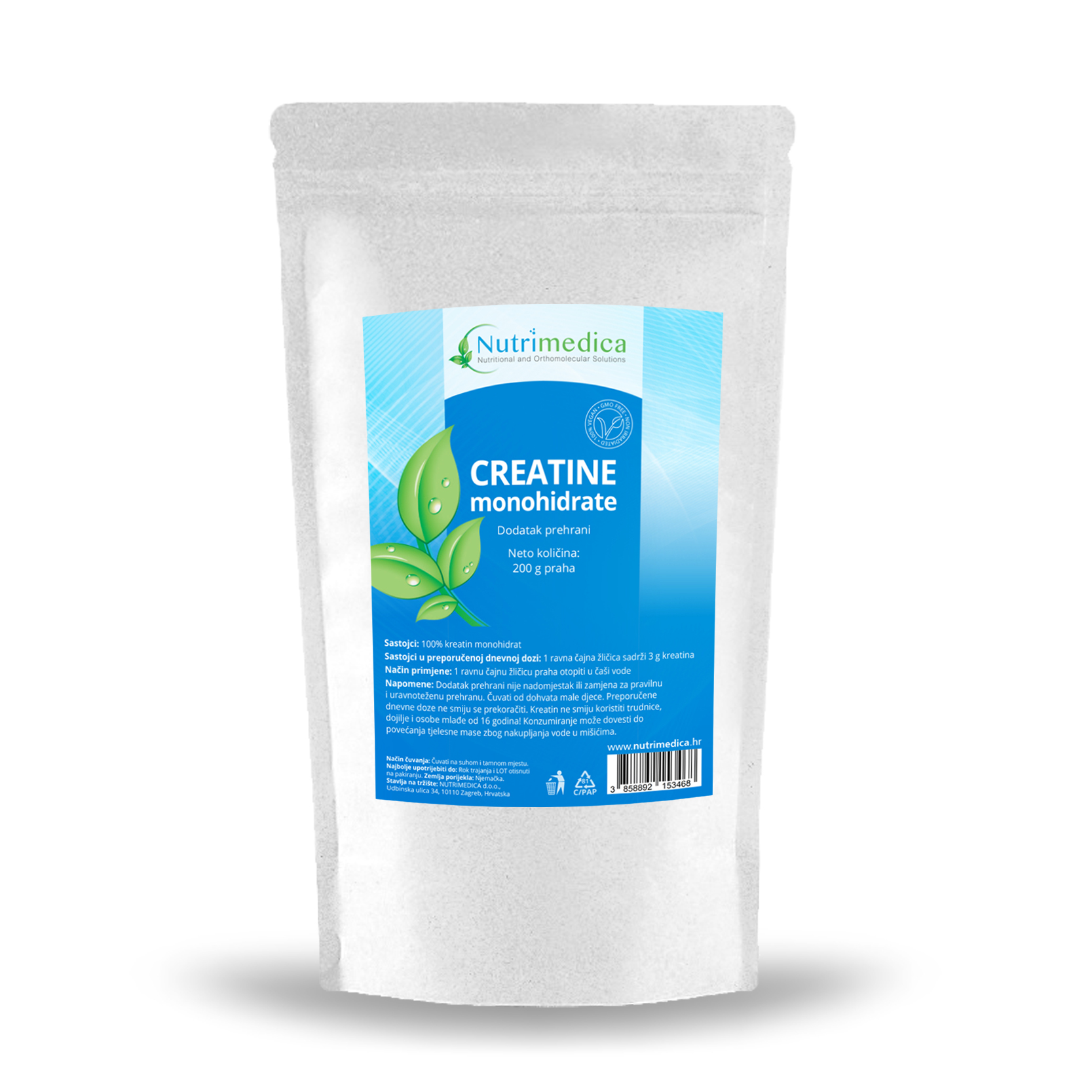 creatine monohidrate kreatin 200g Creatine Monohydrate 200 g | Čisti kreatin za snagu i performanse